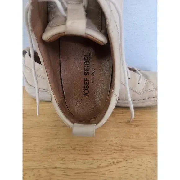 Josef Seibel Fergey 56 Women's Size 41 (10-10.5 US) Cream Soft Leather Sneaker - Picture 8 of 8